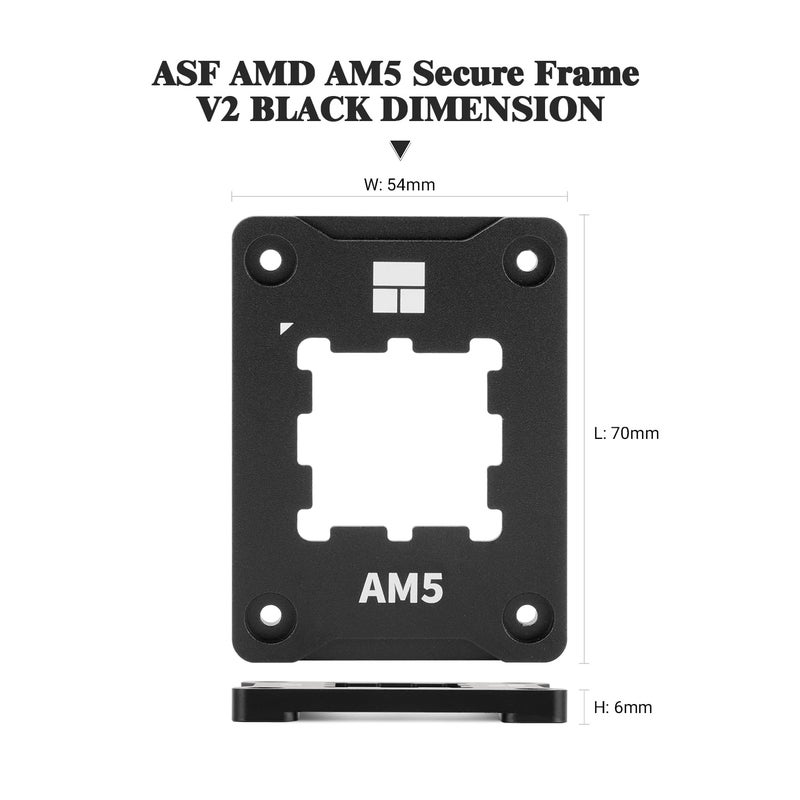 Thermalright حامل معالج ASF الأسود V2 AM5، إطار تثبيت AM5 الآمن، إطار AM5 الآمن، إطار تصحيح تثبيت مضاد للانحناء، إطار اتصال مضاد للانحناء AM5، معيار مبرد المعالج، أسود - Image 4